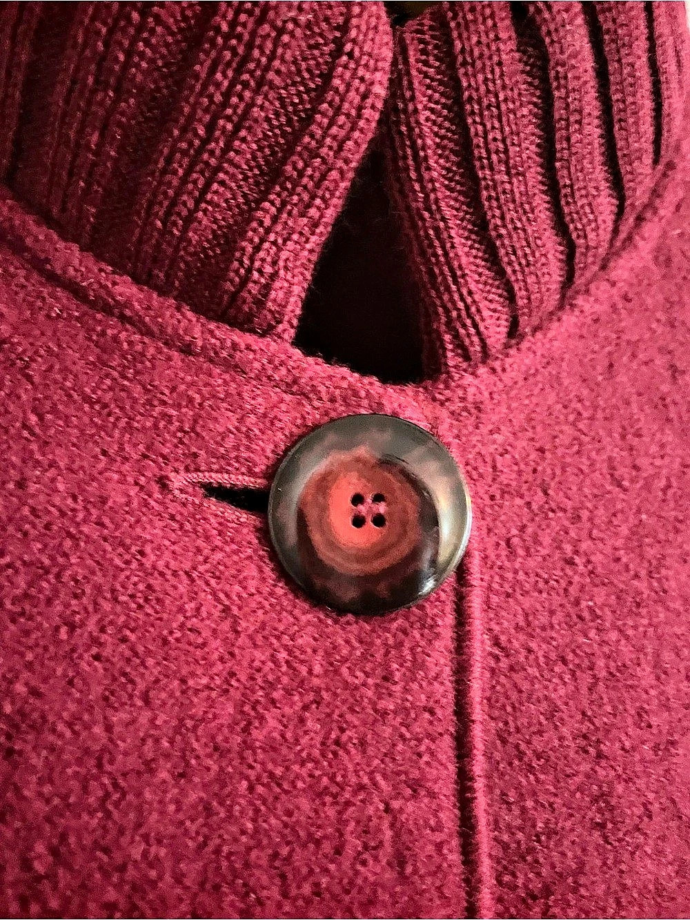 Vintage Geiger Raspberry Boiled Wool Long Coat Austria Sz EU 42 US 8 - Picture 7 of 16
